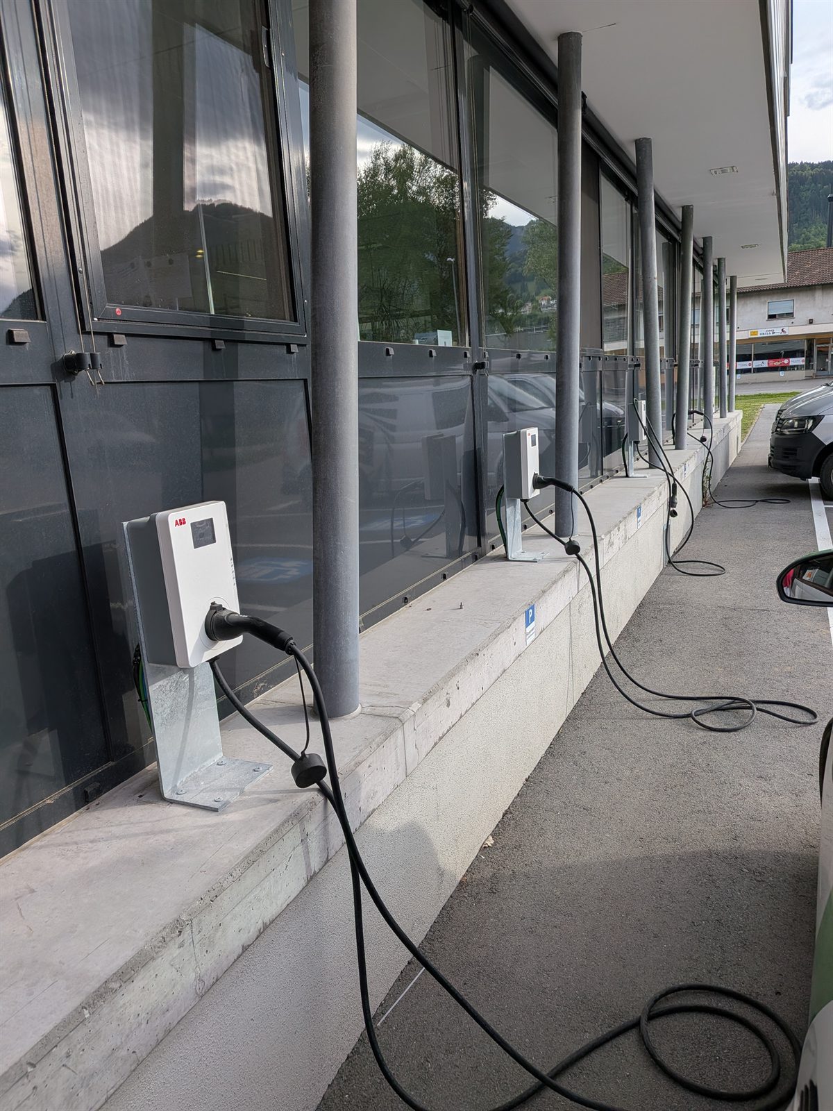 The local electricity provider's chargers in Frastanz, switched off or locked to employee cards