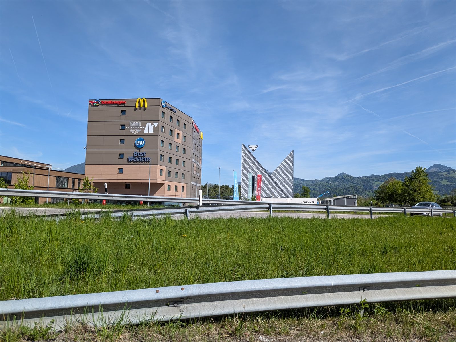 Morning view of the overnight stop near Kufstein in the German Inn valley